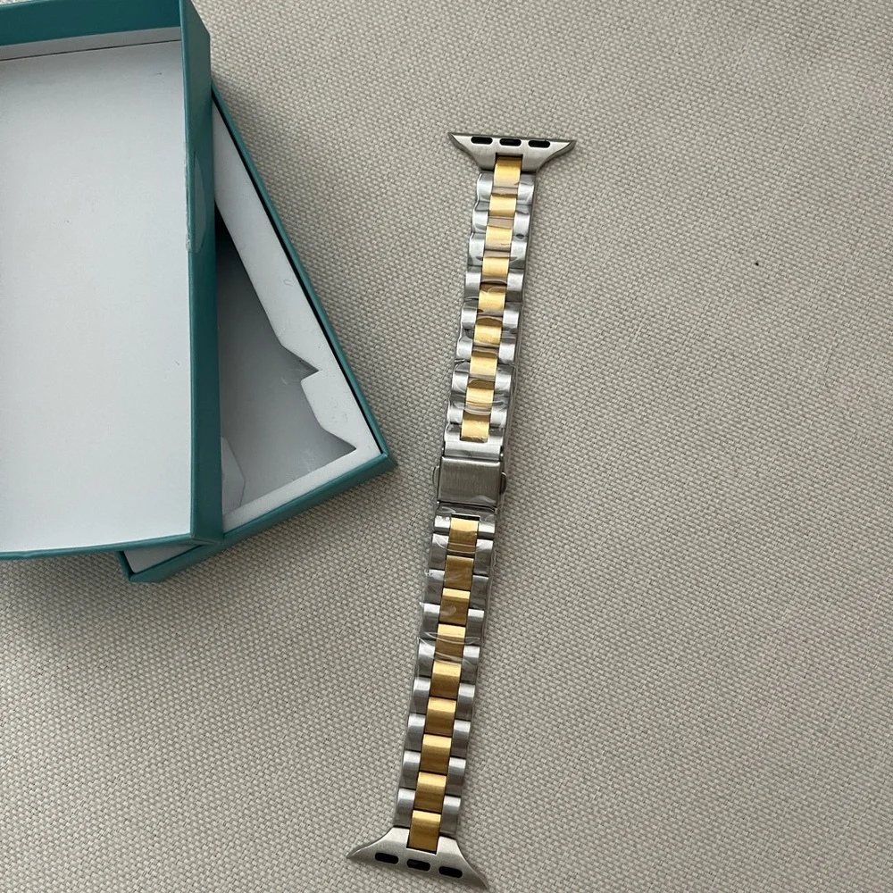 Apple Two-Tone Stainless Steel Apple Watch Band Gold & Silver